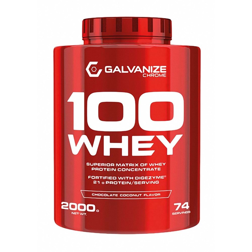 Galvanize Nutrition 100 Whey Protein 2000 G 74 SERVİS Çikolata Hindistan Cevizi