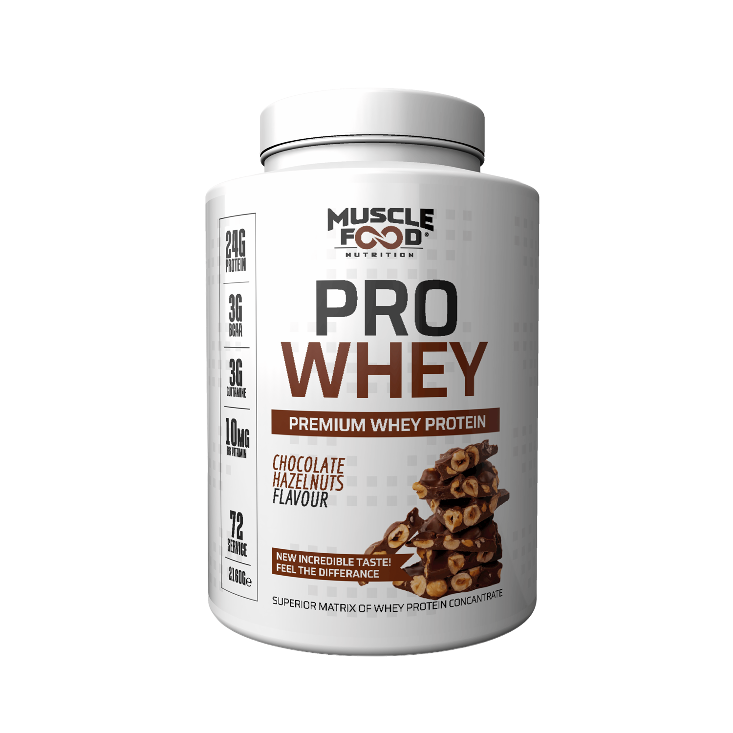 Muscle Food ProWhey 2160 G 72 Servis Çikolata Fındık